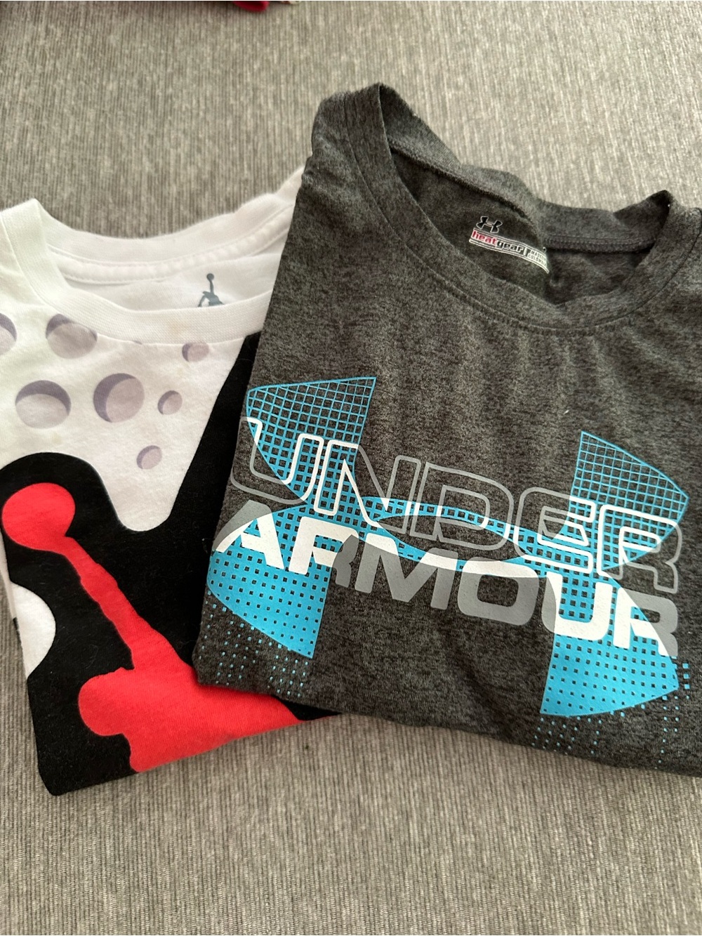 Kids Athletic T-Shirts - Two Pieces (Jordan and Under Armor)